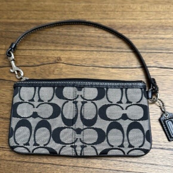 COACH Signature Canvas Wristlet Clutch - Picture 2 of 15